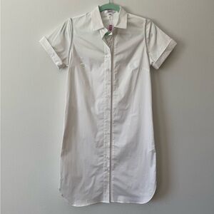 Leggiadro White Button-Up Shirt Dress
